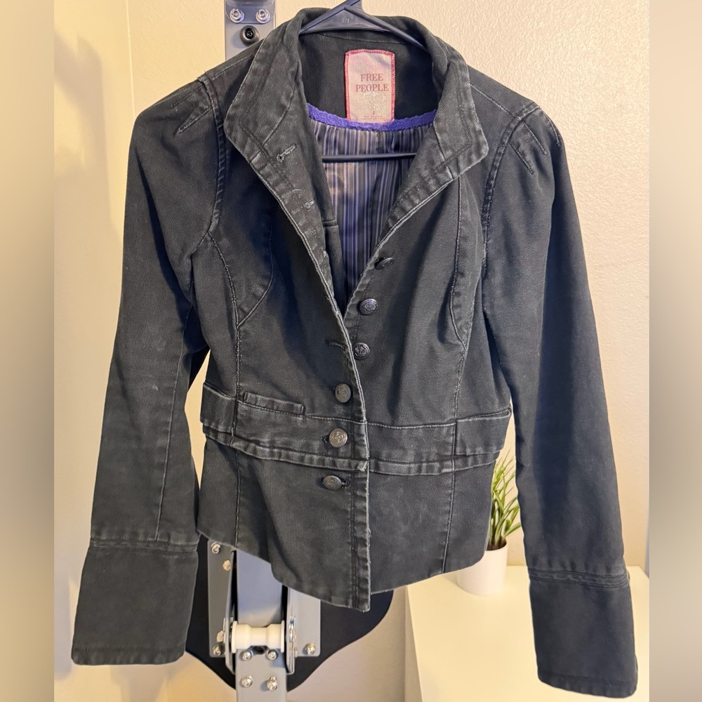 Free People Charcoal Blazer